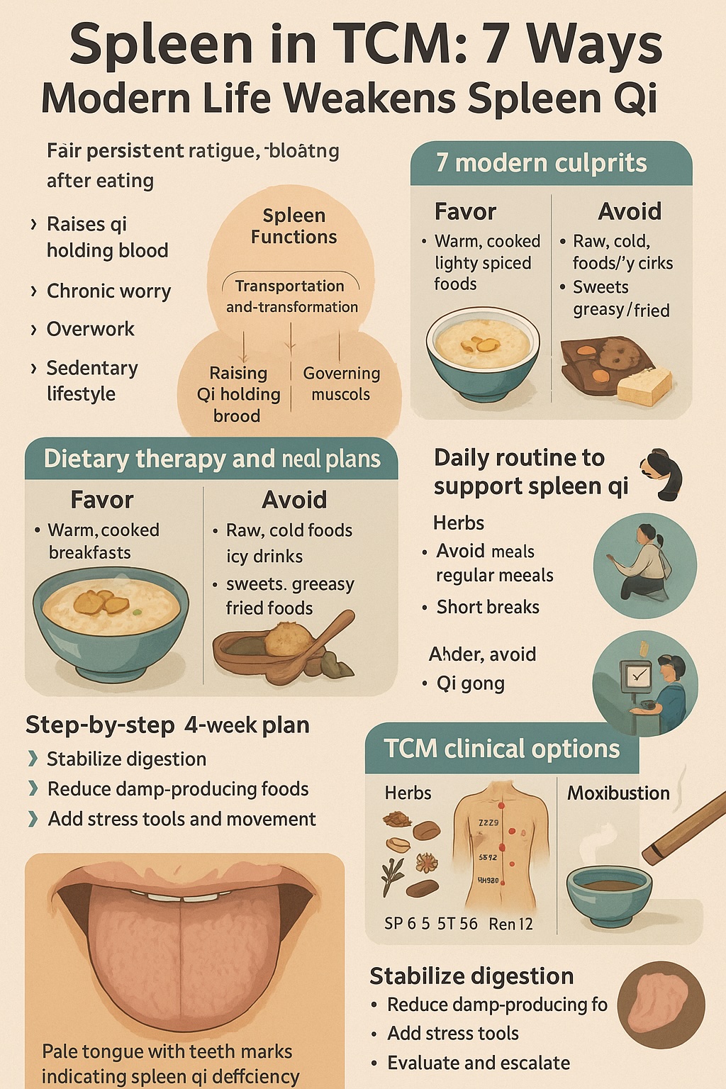 Spleen in TCM: 7 Ways Modern Life Weakens Spleen Qi